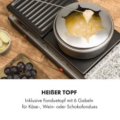 Fonduelette XL 3-in-1 Raclettegrill Fondue Naturstein 1650W 12 Pers -Küchengeräte Geschäft 10035220 de 0004 logo