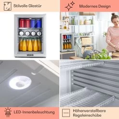 Brooklyn 42 Mini-Kühlschrank Glastür LED Ablage -Küchengeräte Geschäft 10035228 DE 0005 usp