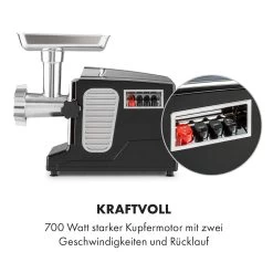 Kraftprotz Elektrischer Fleischwolf 700 W Kupfermotor Hack Wurst Kebbe Edelstahl -Küchengeräte Geschäft 10035233 de 0005 logo