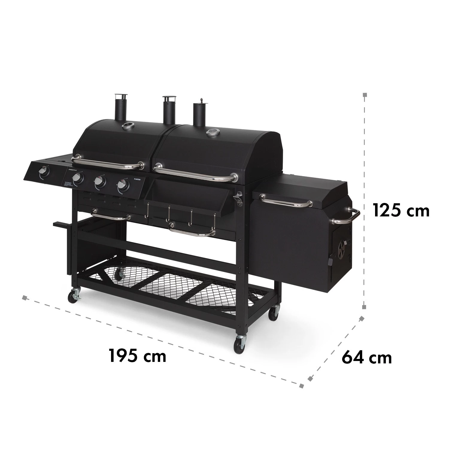 Kingsville Smoker Kombigrill Gas Kohle Smoker 13,5kW 3+1 Brenner 13 Kingsville Smoker Kombigrill Gas Kohle Smoker 13,5kW 3+1 Brenner – Bild 11