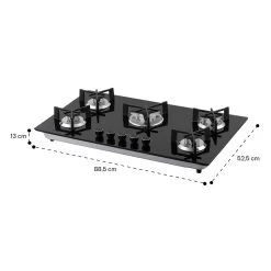 Trifecta 5 Gaskochfeld 5-flammig Triangle-Brenner Glaskeramik -Küchengeräte Geschäft 10035470 yy 0011 dimensions