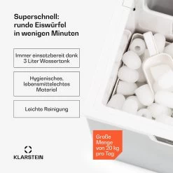 Icefestival Bullet Eiswürfelbereiter 400W 1,9l 20kg/24h -Küchengeräte Geschäft 10035578 de 0002 usp