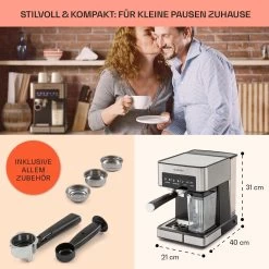 Arabica Comfort Espressomaschine 1350W 20 Bar 1,8l Touch-Bedienfeld -Küchengeräte Geschäft 10035655 de 0005 usp