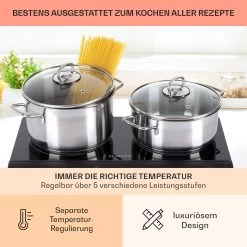 Cookbuddy Doppel-Kochfeld 2400W 5 Leistungsstufen Glaskeramik -Küchengeräte Geschäft 10035705 de 0005 usp