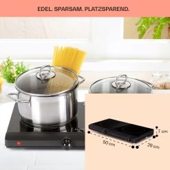 Cookbuddy Doppel-Kochfeld 2400W 5 Leistungsstufen Glaskeramik -Küchengeräte Geschäft 10035705 de 0006 usp