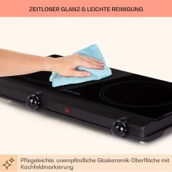 Cookbuddy Doppel-Kochfeld 2400W 5 Leistungsstufen Glaskeramik -Küchengeräte Geschäft 10035705 de 0007 usp