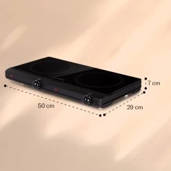 Cookbuddy Doppel-Kochfeld 2400W 5 Leistungsstufen Glaskeramik -Küchengeräte Geschäft 10035705 yy 0011 dimensions