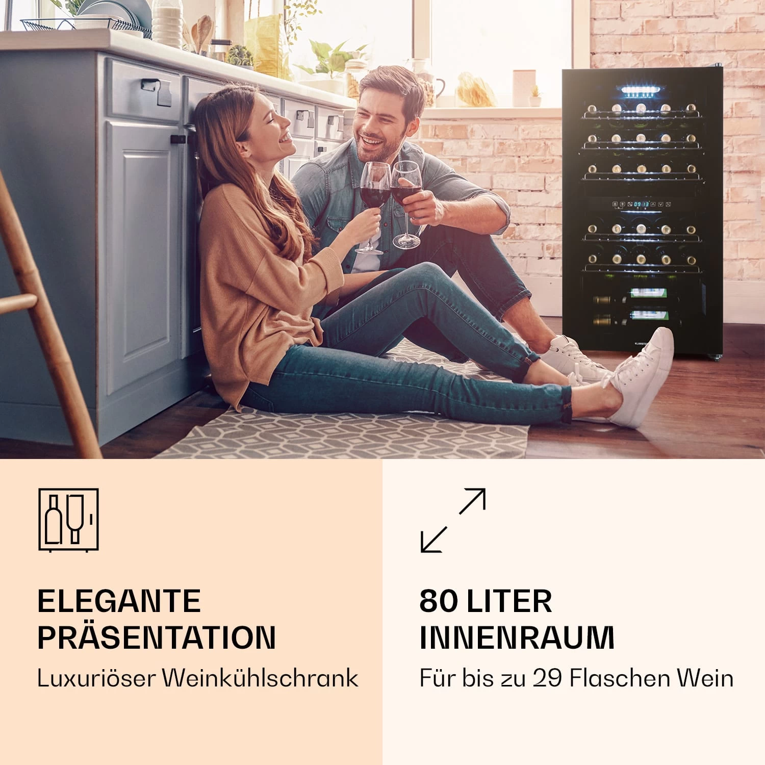 Shiraz 29 Duo Weinkühlschrank 2 Zonen 80L/29 Flaschen 5-22°C Touch 4 Shiraz 29 Duo Weinkühlschrank 2 Zonen 80L/29 Flaschen 5-22°C Touch – Bild 2