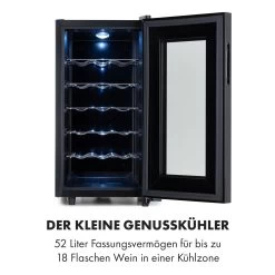 Bellevin 18 Uno Weinkühlschrank 50 Liter 11-18 °C LED Touch SingleZone 13 Bellevin 18 Uno Weinkühlschrank 50 Liter 11-18 °C LED Touch SingleZone -Küchengeräte Geschäft 10035863 de 0003 logo