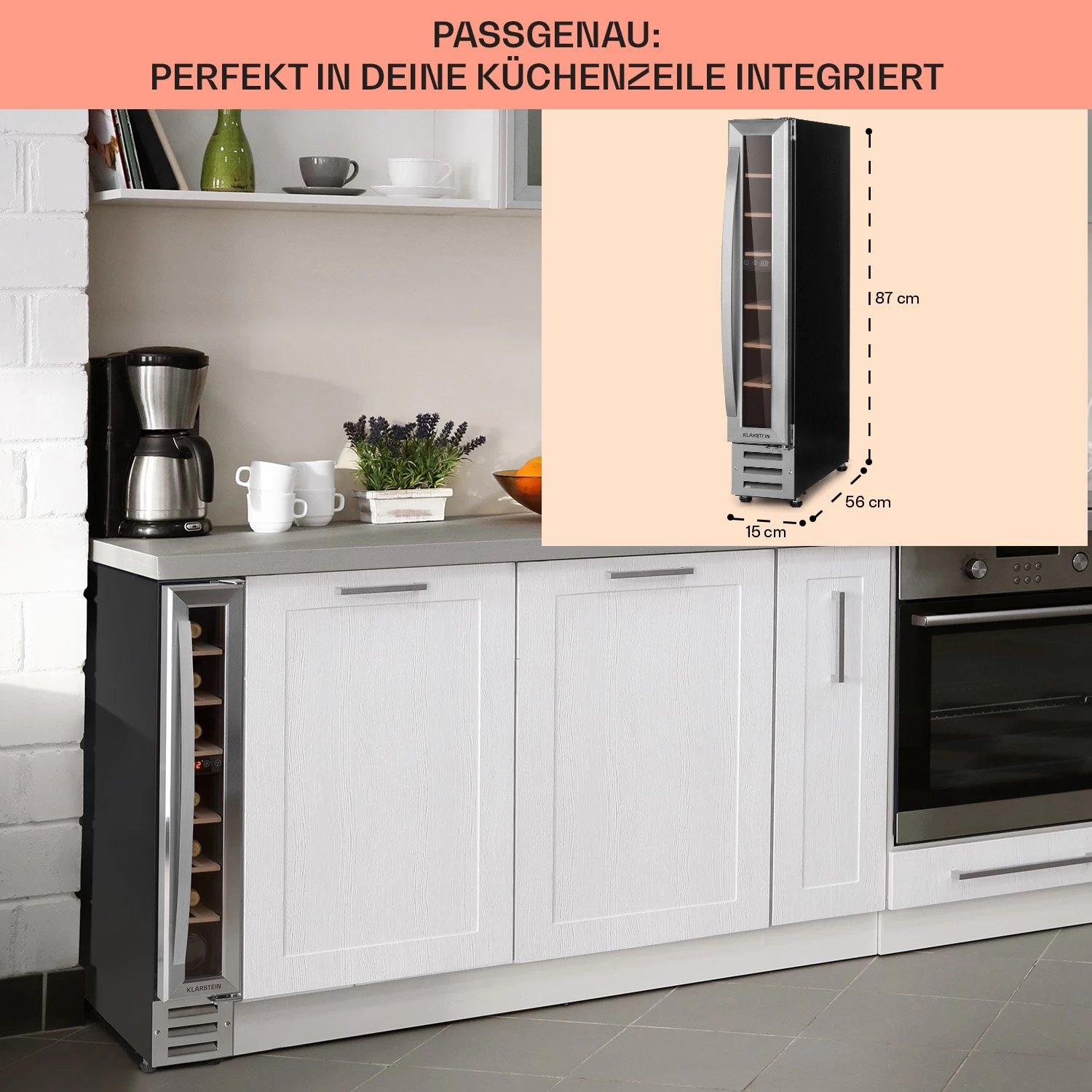 Vinovilla 7 Built-in Uno Einbau-Weinkühlschrank Glas Edelstahl 8 Vinovilla 7 Built-in Uno Einbau-Weinkühlschrank Glas Edelstahl – Bild 6