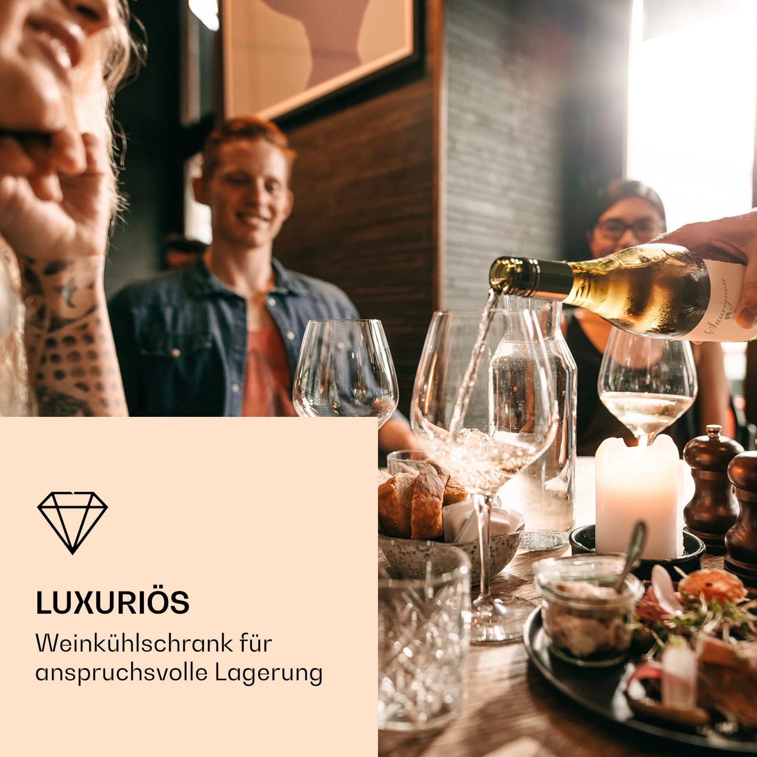 Vinovilla 7 Built-in Uno Einbau-Weinkühlschrank Glas Edelstahl 4 Vinovilla 7 Built-in Uno Einbau-Weinkühlschrank Glas Edelstahl – Bild 2