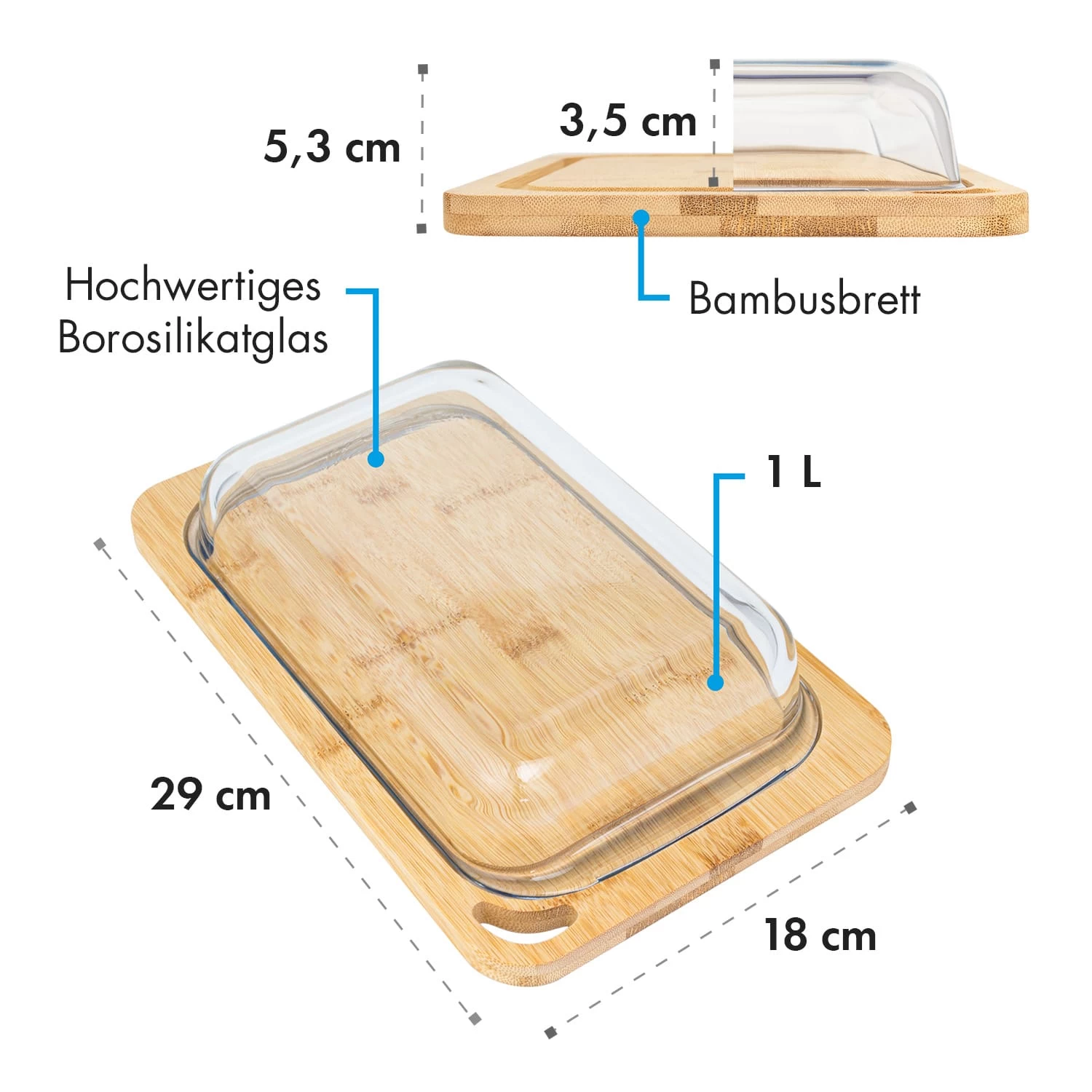 Glaswerk Hermatige Aufschnittbox Mit Glasdeckel Borosilikatglas Bambus Schneidebrett 9 Glaswerk Hermatige Aufschnittbox Mit Glasdeckel Borosilikatglas Bambus Schneidebrett – Bild 7