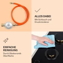 Goldflame Domino Prime Gaskochfeld 2-flammig Messing-Brenner Glaskeramik -Küchengeräte Geschäft 10037806 de 0006 logo