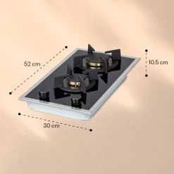 Goldflame Domino Prime Gaskochfeld 2-flammig Messing-Brenner Glaskeramik -Küchengeräte Geschäft 10037806 yy 0007 logo
