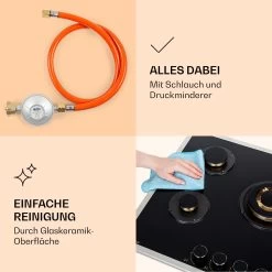 Goldflame 5 Prime Gaskochfeld 5-flammig Messing-Brenner Glaskeramik -Küchengeräte Geschäft 10037808 de 0006 logo