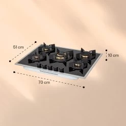 Goldflame 5 Prime Gaskochfeld 5-flammig Messing-Brenner Glaskeramik -Küchengeräte Geschäft 10037808 yy 0007 logo