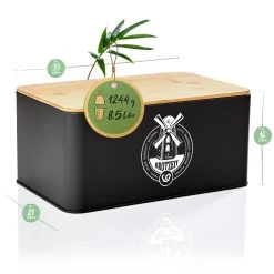 Stigby 2-in-1 Brotkasten Mit Schneidebrett Metallblech Bambus -Küchengeräte Geschäft 10038084 yy 0007 logo