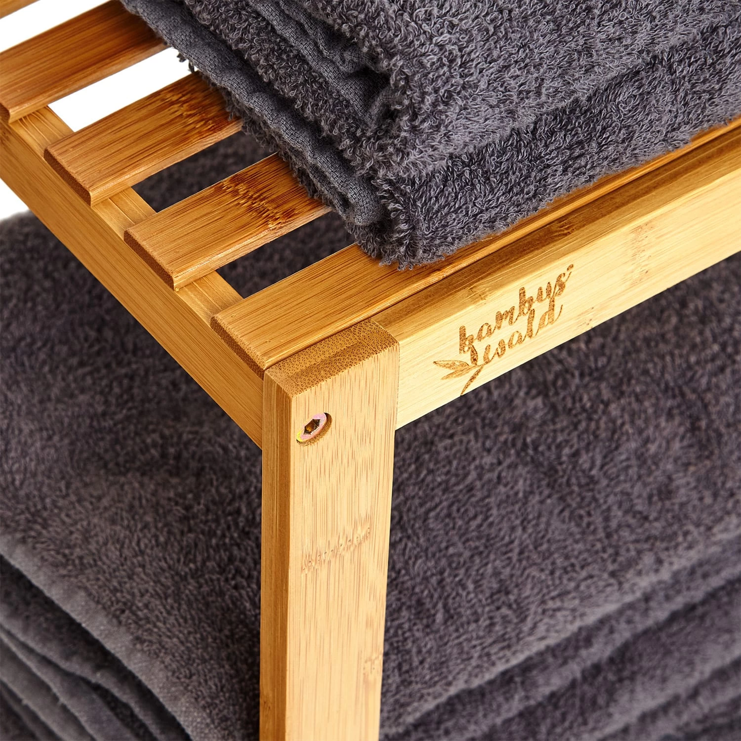 Regal Mehrzweckregal 5 Etagen 34x140x33cm (BxHxT) Kombinierbar Bambus 4 Regal Mehrzweckregal 5 Etagen 34x140x33cm (BxHxT) Kombinierbar Bambus – Bild 2