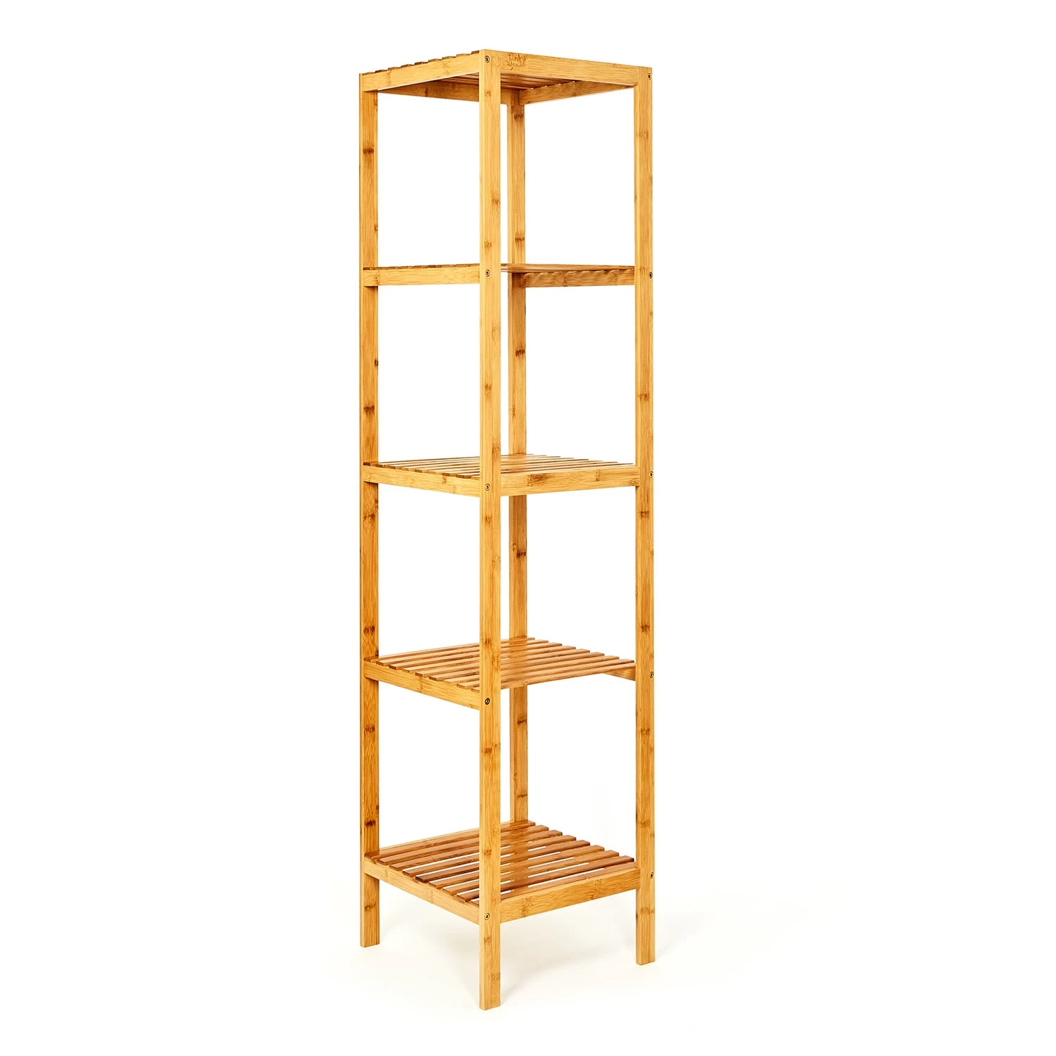 Regal Mehrzweckregal 5 Etagen 34x140x33cm (BxHxT) Kombinierbar Bambus 6 Regal Mehrzweckregal 5 Etagen 34x140x33cm (BxHxT) Kombinierbar Bambus – Bild 4