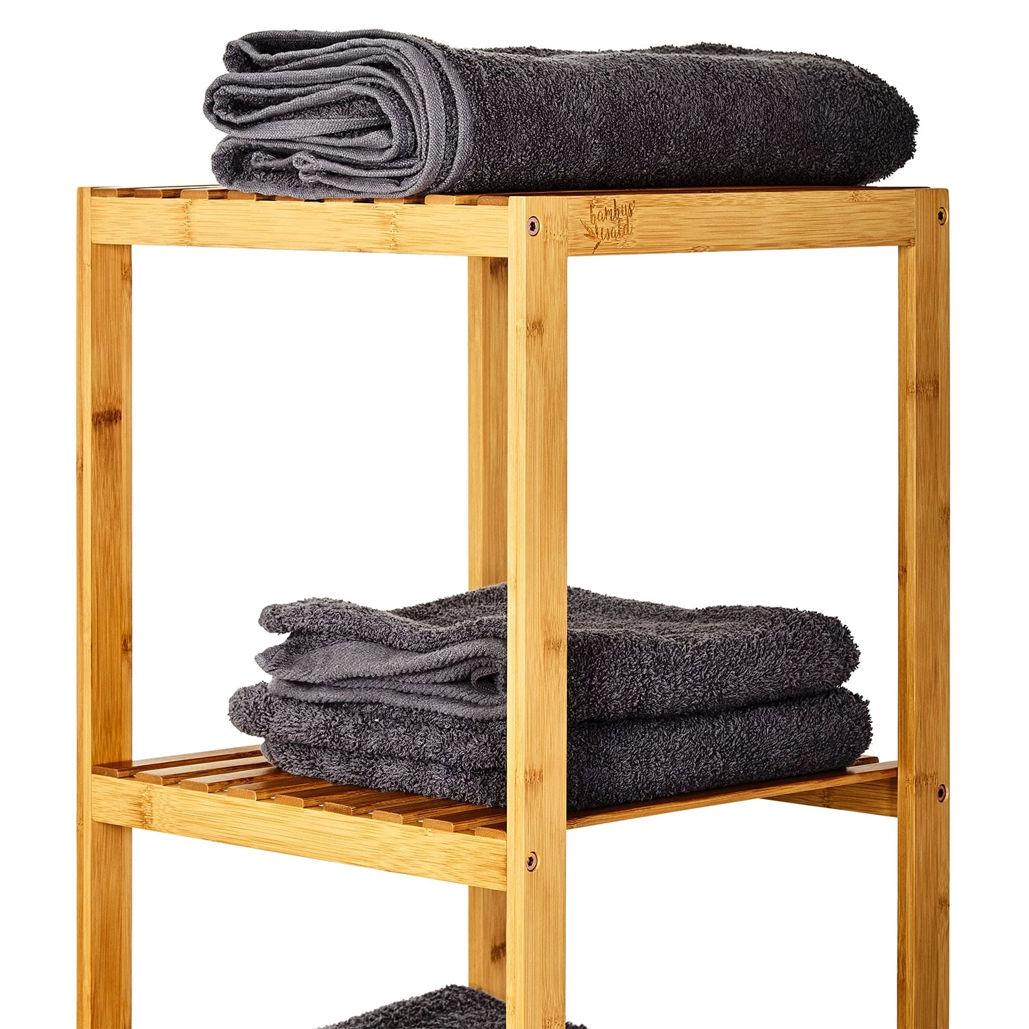 Regal Mehrzweckregal 5 Etagen 34x140x33cm (BxHxT) Kombinierbar Bambus 7 Regal Mehrzweckregal 5 Etagen 34x140x33cm (BxHxT) Kombinierbar Bambus – Bild 5