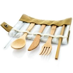 Reisebesteck In Brauner Tasche 5-teilig Zusammenrollbar Bambus -Küchengeräte Geschäft 10038194 yy 0003 logo