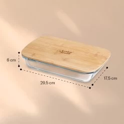 Aufschnittbox Mit Deckel 1,6 Liter 2er Set Glas Bambus Hitzebeständig -Küchengeräte Geschäft 10038231 yy 0006 logo