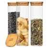Eckiges Glas Mit Bambusdeckel Luftdicht Mit Silikonring 10x25x10 Cm 3x 2000 Ml -Küchengeräte Geschäft 10038255 yy 0001 titel