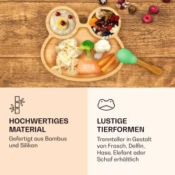 Kindergeschirr Bambusteller & Löffel 250 Ml Inkl. Saugnapf 18 X 18 Cm -Küchengeräte Geschäft 10038283 de 0004 logo