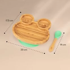 Kindergeschirr Bambusteller & Löffel 250 Ml Inkl. Saugnapf 18 X 18 Cm -Küchengeräte Geschäft 10038283 yy 0006 logo