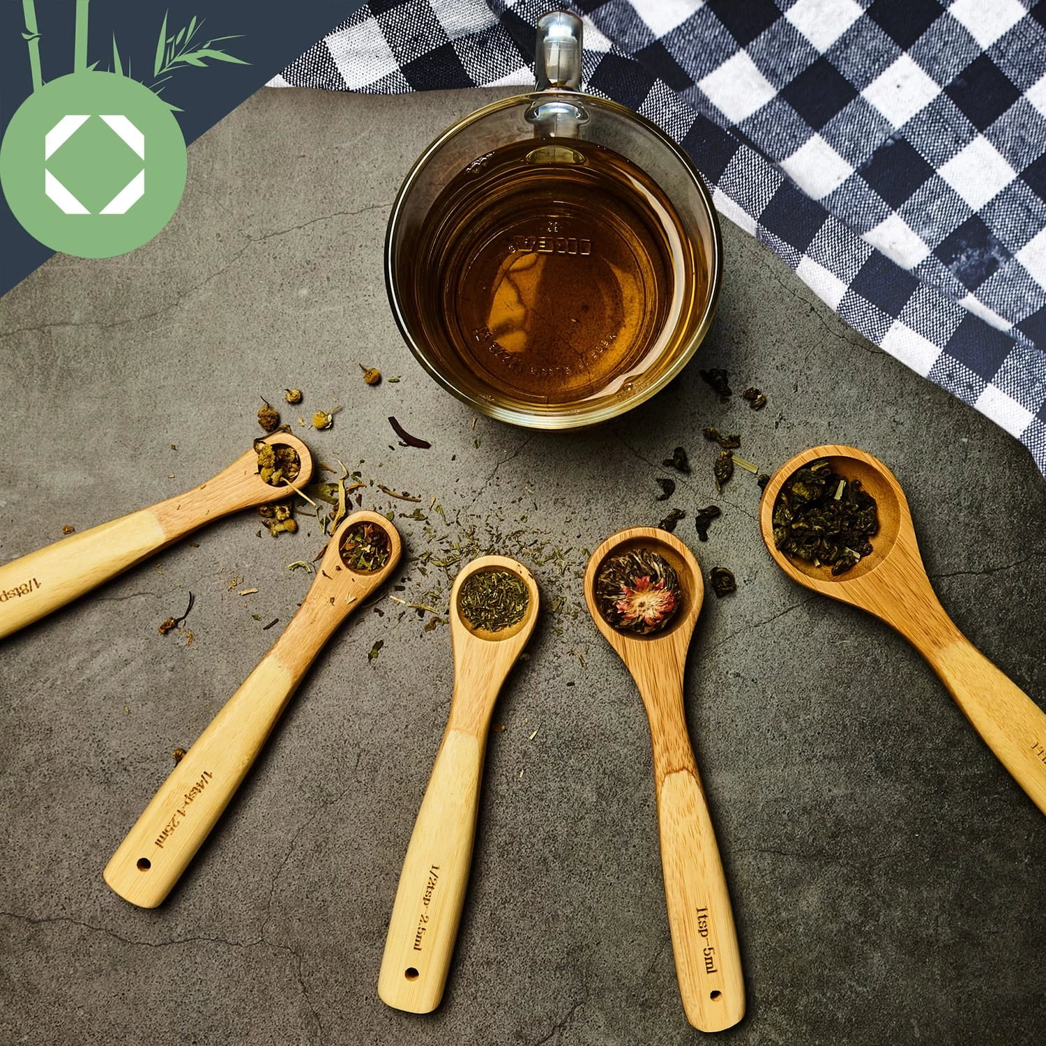 Messlöffel-Set Back- Und Kochbesteck Ideales Abmessen 5er-Set Bambus 5 Messlöffel-Set Back- Und Kochbesteck Ideales Abmessen 5er-Set Bambus – Bild 3