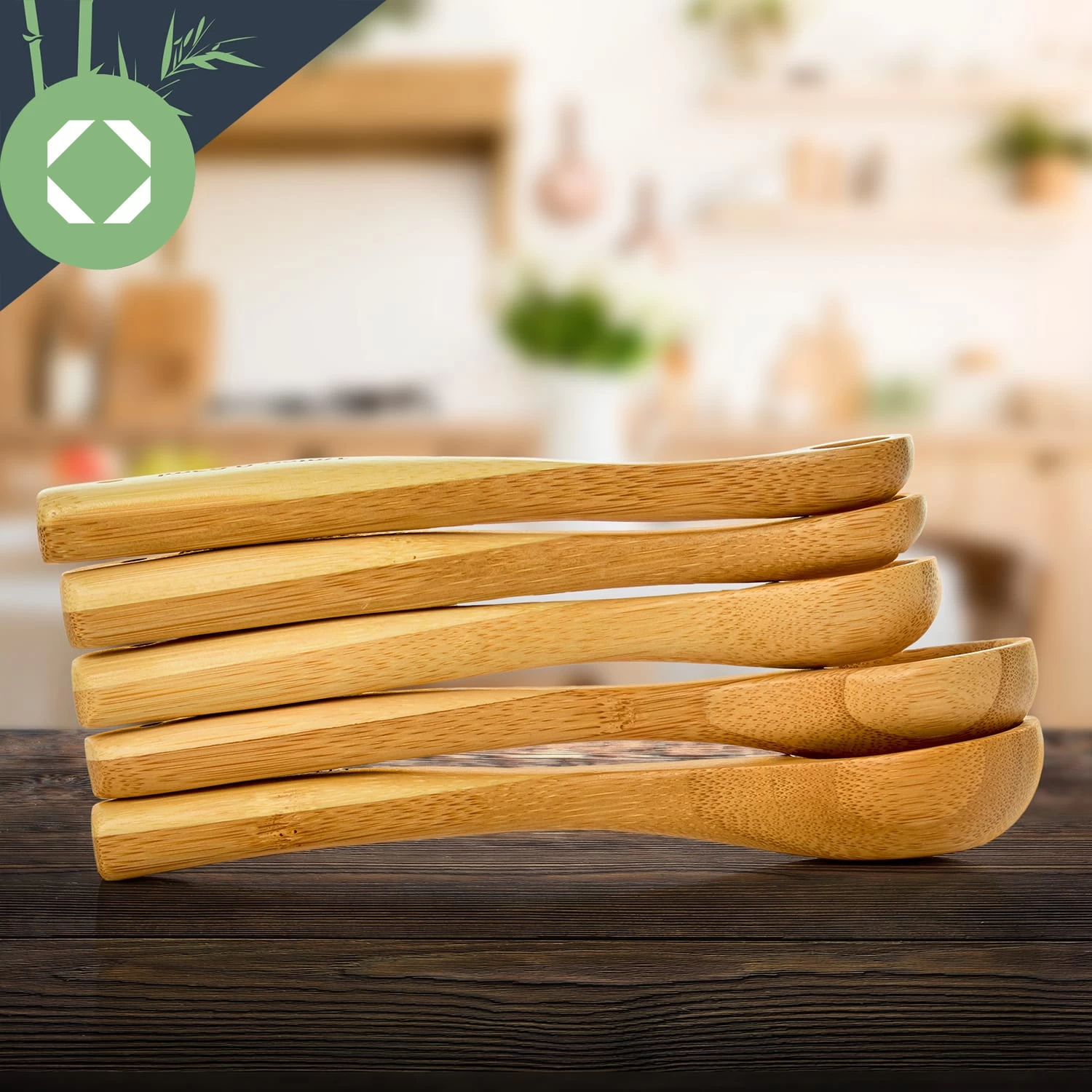 Messlöffel-Set Back- Und Kochbesteck Ideales Abmessen 5er-Set Bambus 7 Messlöffel-Set Back- Und Kochbesteck Ideales Abmessen 5er-Set Bambus – Bild 5