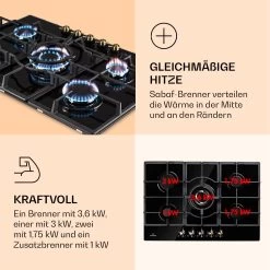 Victoria 5 Gaskochfeld 5-flammig Sabaf-Brenner Glaskeramik Retro-Look -Küchengeräte Geschäft 10038376 de 0003 logo