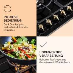 Victoria 5 Gaskochfeld 5-flammig Sabaf-Brenner Glaskeramik Retro-Look -Küchengeräte Geschäft 10038376 de 0005 logo