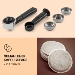 Pausa Espressomaker 1350 Watt 20 Bar Druck Wassertank: 1,4 Liter Edelstahl -Küchengeräte Geschäft 10038393 de 0003 logo