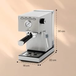 Pausa Espressomaker 1350 Watt 20 Bar Druck Wassertank: 1,4 Liter Edelstahl -Küchengeräte Geschäft 10038393 yy 0008 logo