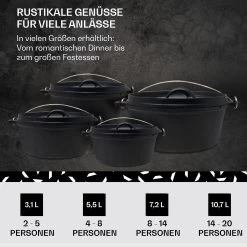 Galloway Dutch Oven 4.5 BBQ-Topf Gusseisen Größe S / 4.5 Qt -Küchengeräte Geschäft 10038580 de 0006 usp