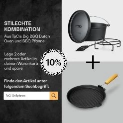 Galloway Dutch Oven 9.0 BBQ-Topf Gusseisen Größe L / 9 Qt -Küchengeräte Geschäft 10038582 de 0007 usp