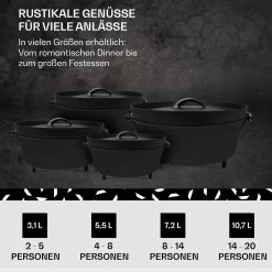 Galloway Dutch Oven 12.0 BBQ-Topf Gusseisen Standfüße Größe XL / 12 Qt 14 Galloway Dutch Oven 12.0 BBQ-Topf Gusseisen Standfüße Größe XL / 12 Qt -Küchengeräte Geschäft 10038587 de 0006 usp