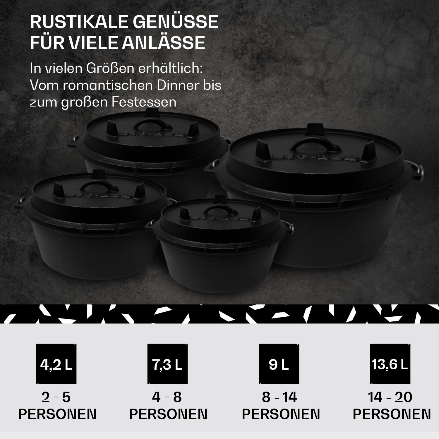 Guernsey Premium Dutch Oven 12.0 BBQ-Topf Gusseisen Voreingebrannt Größe XL / 12 Qt 8 Guernsey Premium Dutch Oven 12.0 BBQ-Topf Gusseisen Voreingebrannt Größe XL / 12 Qt – Bild 6