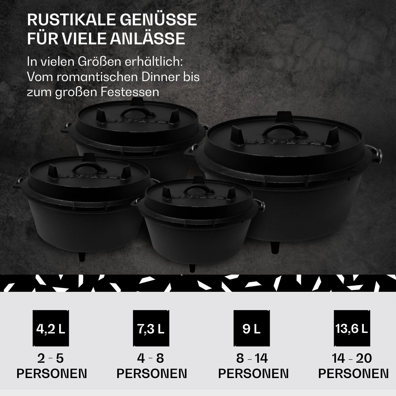 Guernsey Premium Dutch Oven 6.0 BBQ-Topf Gusseisen Standfüße Größe M / 6 Qt 8 Guernsey Premium Dutch Oven 6.0 BBQ-Topf Gusseisen Standfüße Größe M / 6 Qt – Bild 6