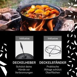 Guernsey Premium Dutch Oven 12.0 BBQ-Topf Gusseisen Standfüße Größe XL / 12 Qt -Küchengeräte Geschäft 10038644 de 0002 usp