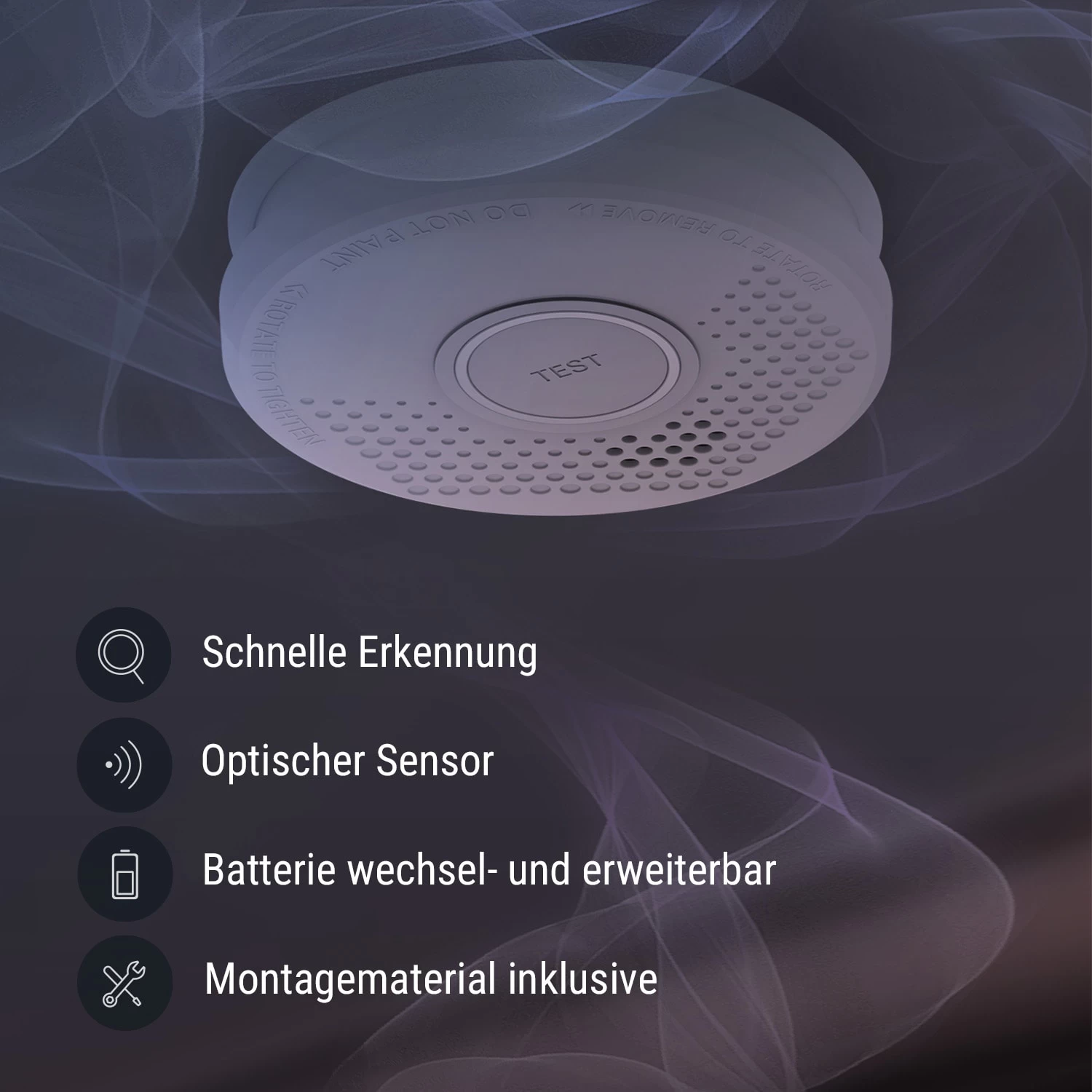 Rauchmelder DOF29 Kunststoff Warnsignal: 85 DB 9V Batteriebetrieben 5 Rauchmelder DOF29 Kunststoff Warnsignal: 85 DB 9V Batteriebetrieben – Bild 3