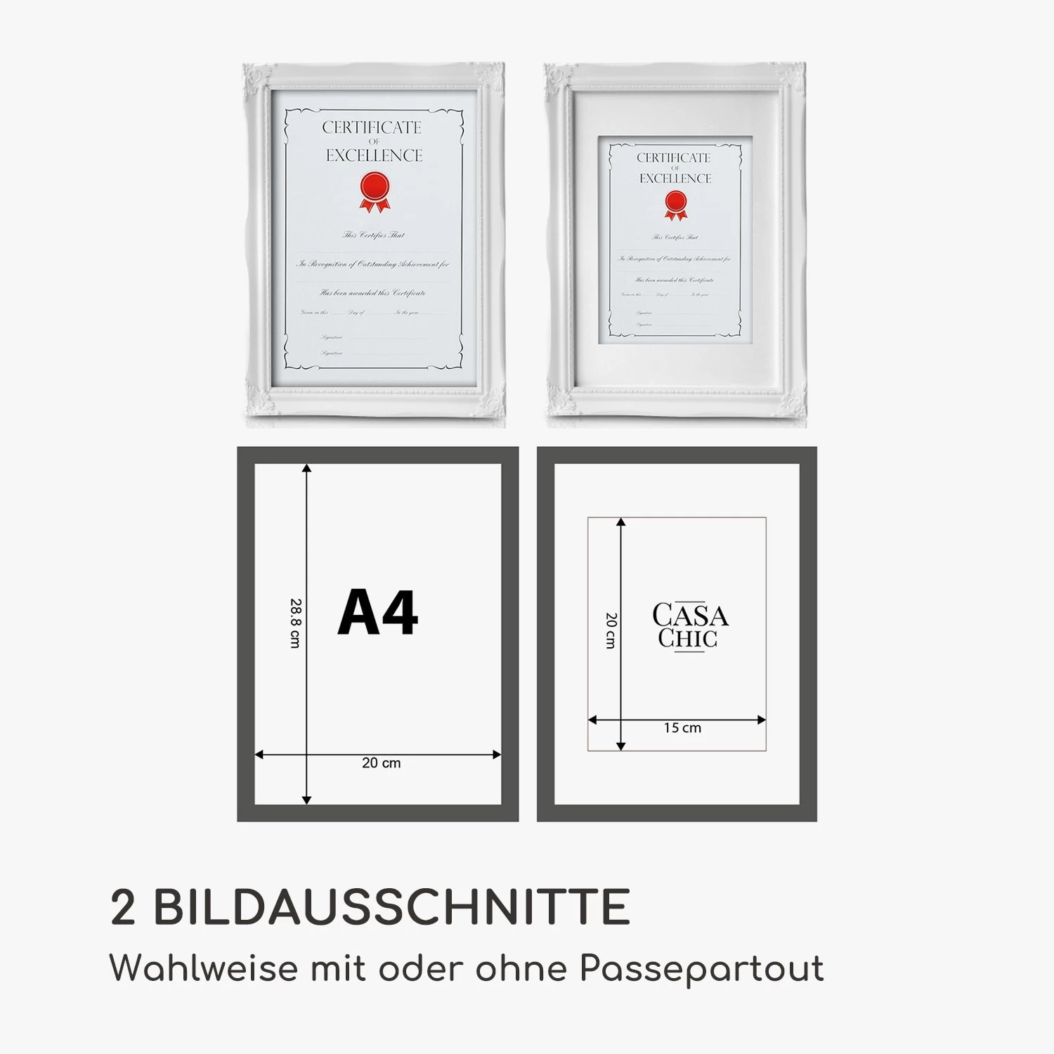 Regent Bilderrahmen Rechteckig A4 Fotos Passepartout Glas Rokoko 8 Regent Bilderrahmen Rechteckig A4 Fotos Passepartout Glas Rokoko – Bild 6