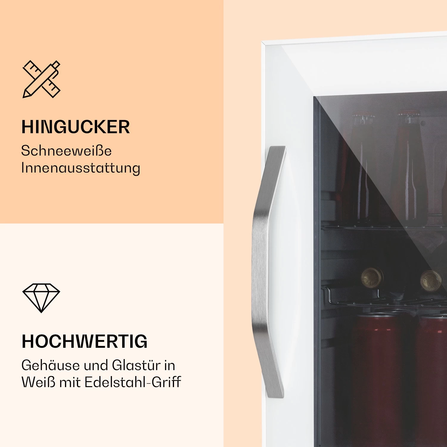 Beersafe M Quartz Kühlschrank 33 Liter 2 Böden Panoramaglastür 5 Beersafe M Quartz Kühlschrank 33 Liter 2 Böden Panoramaglastür – Bild 3