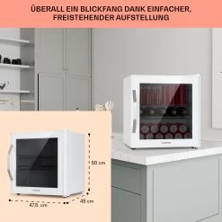 Beersafe L Quartz Kühlschrank 47 Liter 2 Böden Panoramaglastür Weiß -Küchengeräte Geschäft 10039426 DE 0006 usp