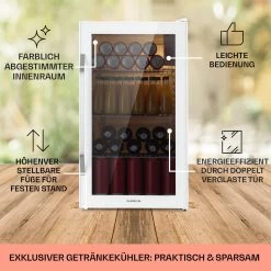Beersafe XXL Quartz Kühlschrank 80 Liter 3 Böden Panoramaglastür -Küchengeräte Geschäft 10039427 DE 0005 usp