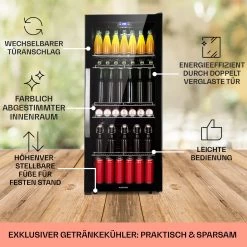 Beersafe 7XL Kühlschrank 242 Liter 5 Böden Panoramaglastür Edelstahl -Küchengeräte Geschäft 10039513 DE 0005 usp