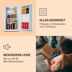 Audrey Retro-Kühlschrank 70 Liter 3 Regale 2 Türfächer Innenbeleuchtung 15 Audrey Retro-Kühlschrank 70 Liter 3 Regale 2 Türfächer Innenbeleuchtung -Küchengeräte Geschäft 10039694 de 0006 logo