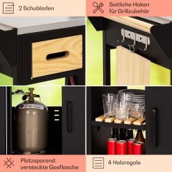 Jersey Outdoor Kitchen Gasgrill Spüle 20,7 KW 5+1 Brenner Mobil -Küchengeräte Geschäft 10039854 de 0005 usp