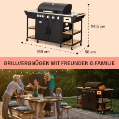 Jersey Outdoor Kitchen Gasgrill 20,7 KW 5+1 Brenner Mobil Regenschutz -Küchengeräte Geschäft 10039855 de 0006 usp